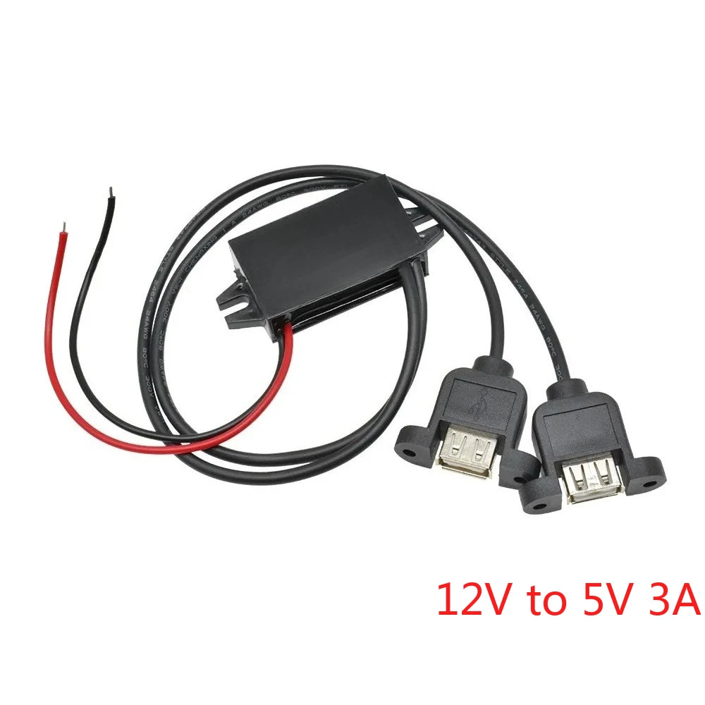 12V to 5V 3A15W DC DC Step Down Buck Converter Power Supply Module Type-C Adapter Male Female Micro USB Mini USB for Car ROHS CE