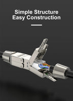 CAT6 Cat6A Cat7 Network Cable Extender Junction Adapter Connection Box RJ45 Lan Extension Connector Full Shielded Toolless Crim