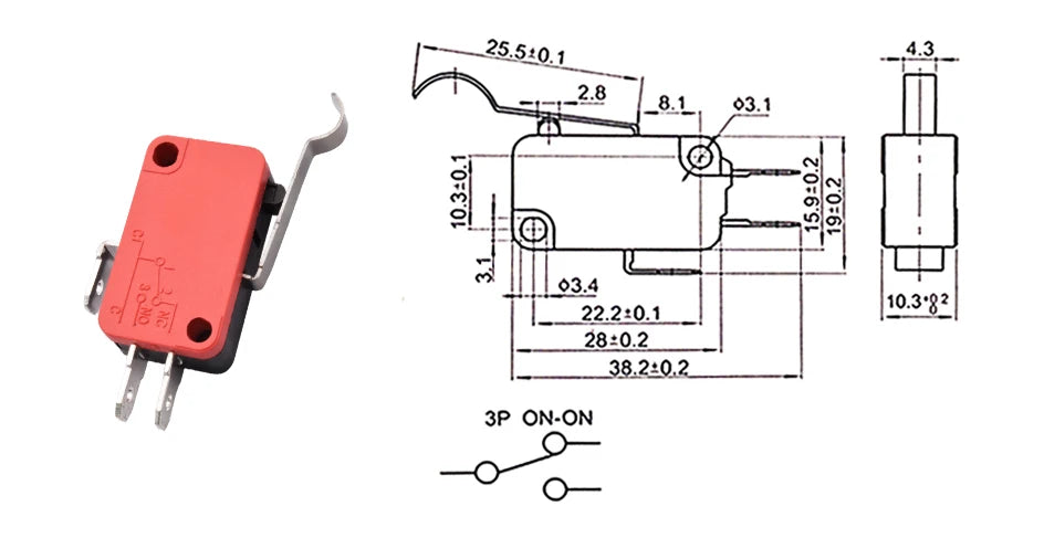 5/10pcs Micro SPDT On Off Momentary Switch Travel Limit Switch 1NO1NC Roller Lever V-15 V-151 V-152 V-153 V-154 V-155 V-156-1C25