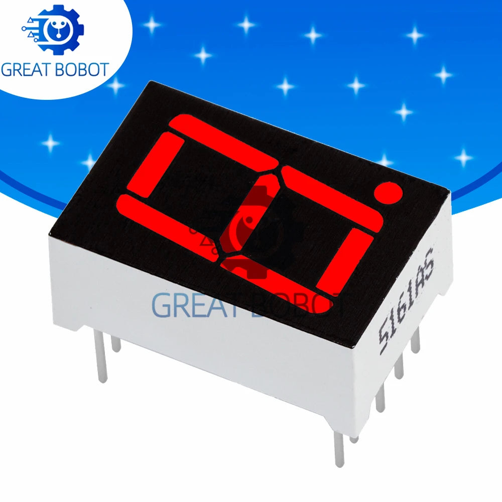 1~10PCS 0.56-Inch 1-Digit 7-Segment Digital Tube: Red LED, Common Cathode Display