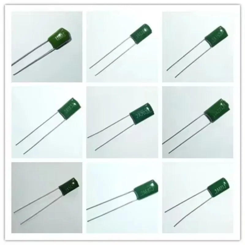 100pcs Mylar Film Capacitor 100V 2A 220pF~0.47uF 5% (2A221J~2A474J) Polyester Film capacitor