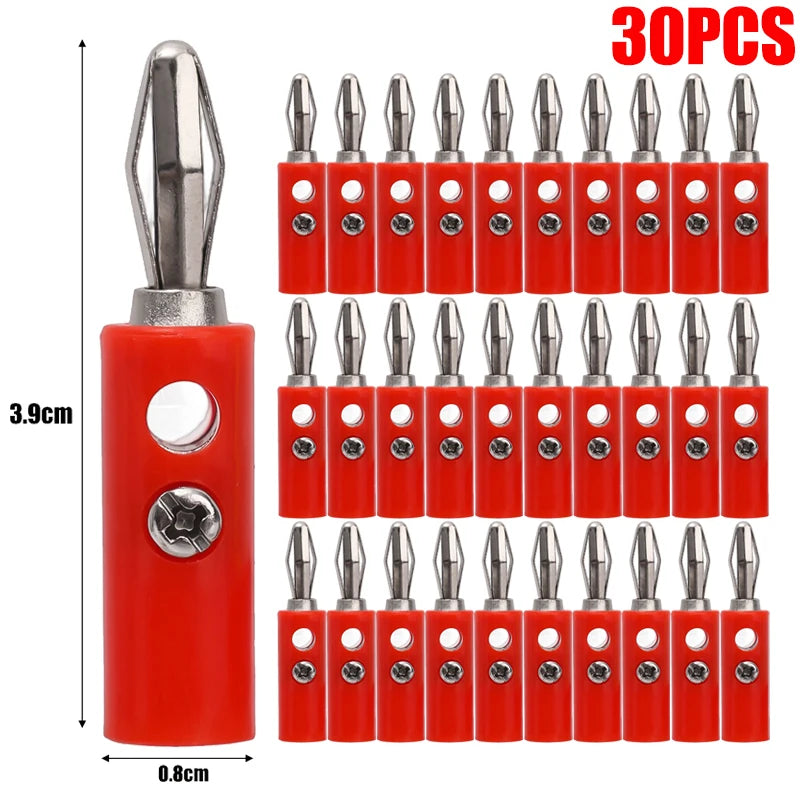 10-100pcs Wire Cable Screw Type Banana Plug Connector Adapter Cables Plugs Terminal for Musical Audio Speaker Video Receiver