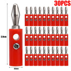 10-100pcs Wire Cable Screw Type Banana Plug Connector Adapter Cables Plugs Terminal for Musical Audio Speaker Video Receiver