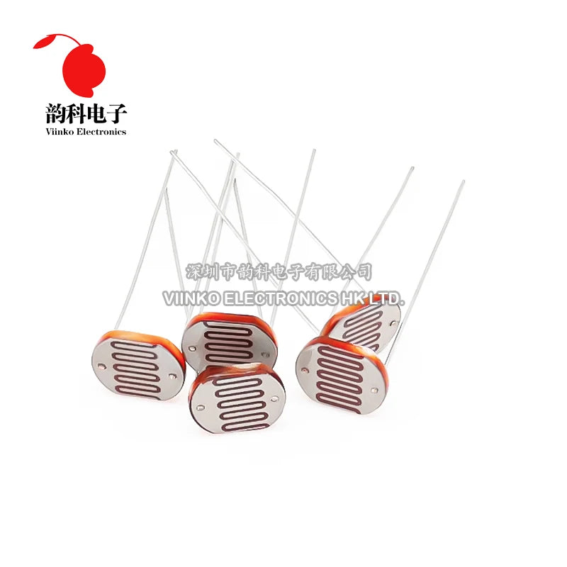 5pcs 12528 Light Dependent Resistor LDR 12MM Photoresistor Photosensitive GL12528 Photoconductive resistance