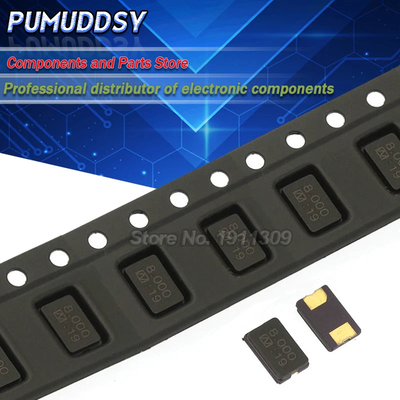 100PCS 8MHZ 10MHZ 11.0592MHZ 12.000MHZ 13.56MHZ 16.000MHZ 20.000MHZ 24.000MHZ 8.000MHZ 2Pin 5032 smd quartz resonator Crystal