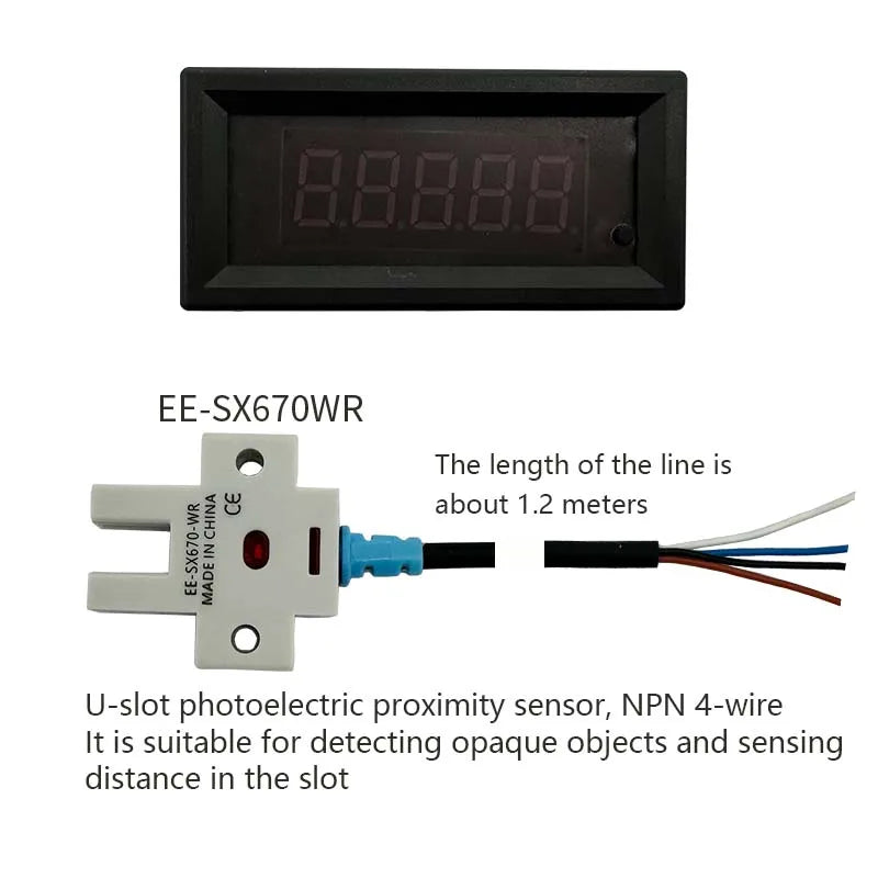 Digital Frequency Counter Tachometer Module, High Precision RPM Speed Meter, Encoder Sensor Input, RS485 Modbus