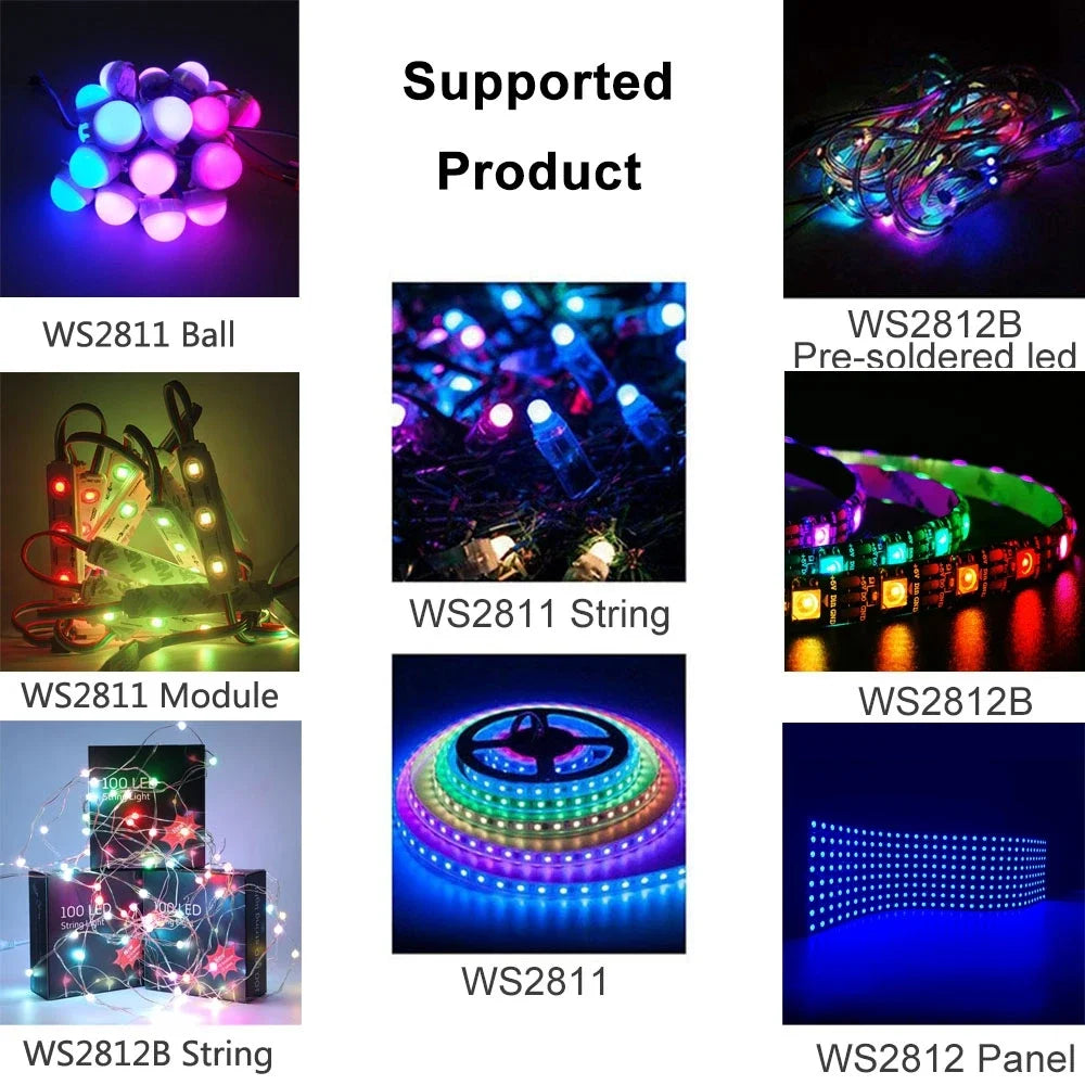 WS2811 WS2812B WS2813 WS2815 LED Pixels Strip Light Controller 3/4PIN USB/DC RF 14/17/21Keys LED Tape Remote Controller DC5-24V