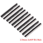 10Pcs 2.54mm 2*40Pin 90 degree Right Angle Double Row Male R/A 80 Pin Header Positive PCB Board Connector Pin Header