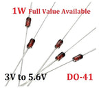 50PCS 1W Zener Diode 1N/IN4727A 3V/ IN4728A 3.3V/ IN4729A/3.6V  IN4730A/3.9V IN4731A/4.3V IN4732A/4.7V IN4733A/5.1V IN4734A/5.6V