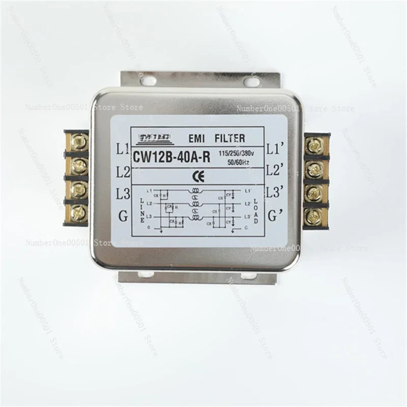 30A Three Phase Four Wire Power Filter, 220V/380V Anti-Interference EMI Filter with Terminal Block
