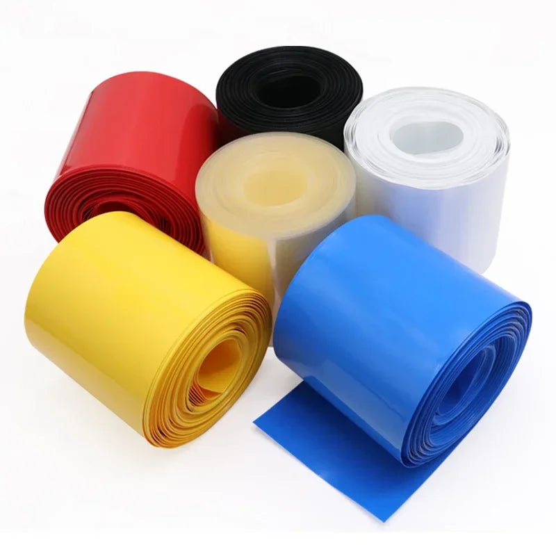 2/5/10/50m Width 85mm PVC Heat Shrink Tube Insulated Film Wrap Protection Case Wire Cable Sleeve Lithium Battery 18650 Pack