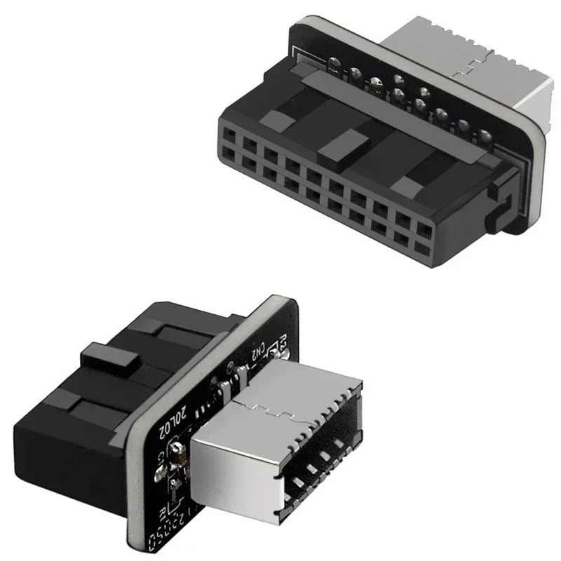 NEW Internal Vertical Header Splitter USB Front Panel Adapter for Type C USB3.0 19/20Pin Male to Type-E Female Connector Adapter