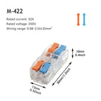 Mini Fast Wire Connectors Universal Compact Lever Nut Crimp Splitter Push-in Electrical Conductors Home Wiring Terminal Block
