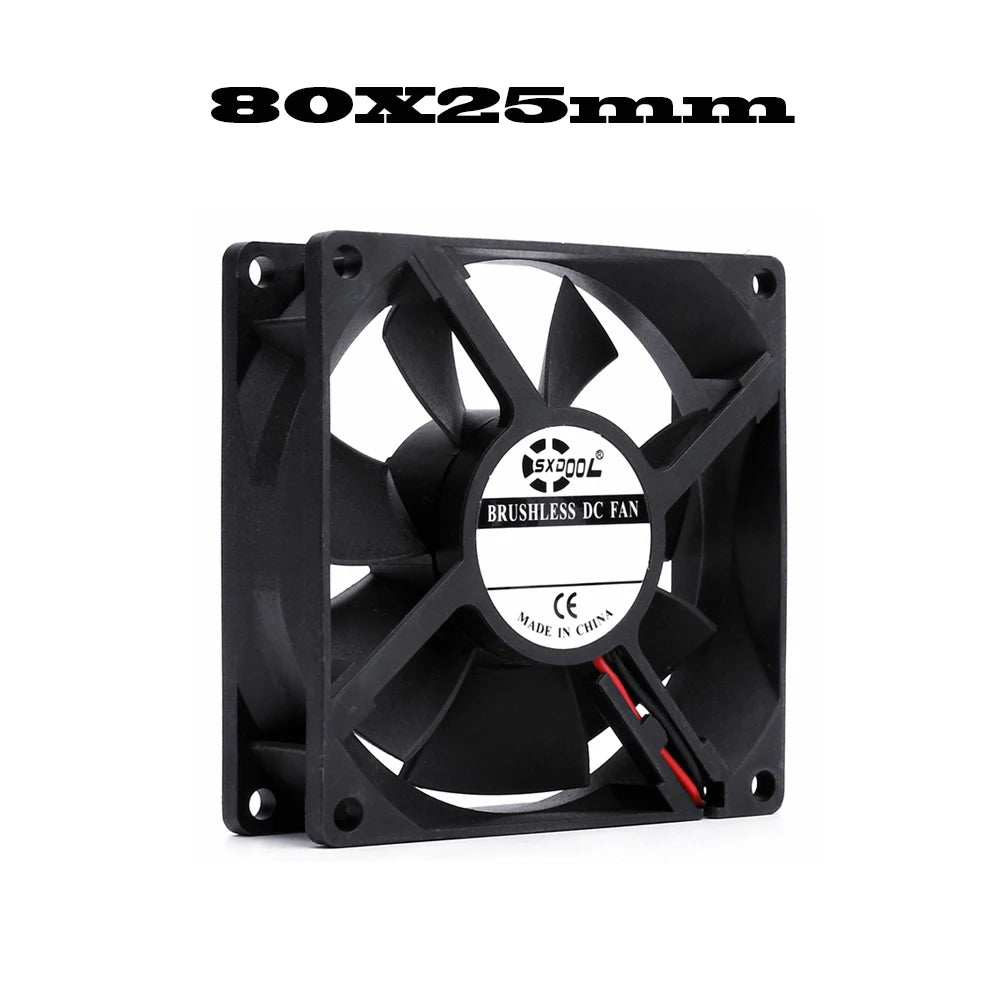 40mm 50mm 60mm 70mm 80mm 92mm 120mm DC 5V 12V 24V Axial Cooling Brushless Motor Case Quiet Fan 2PIN Sleeve Bearing