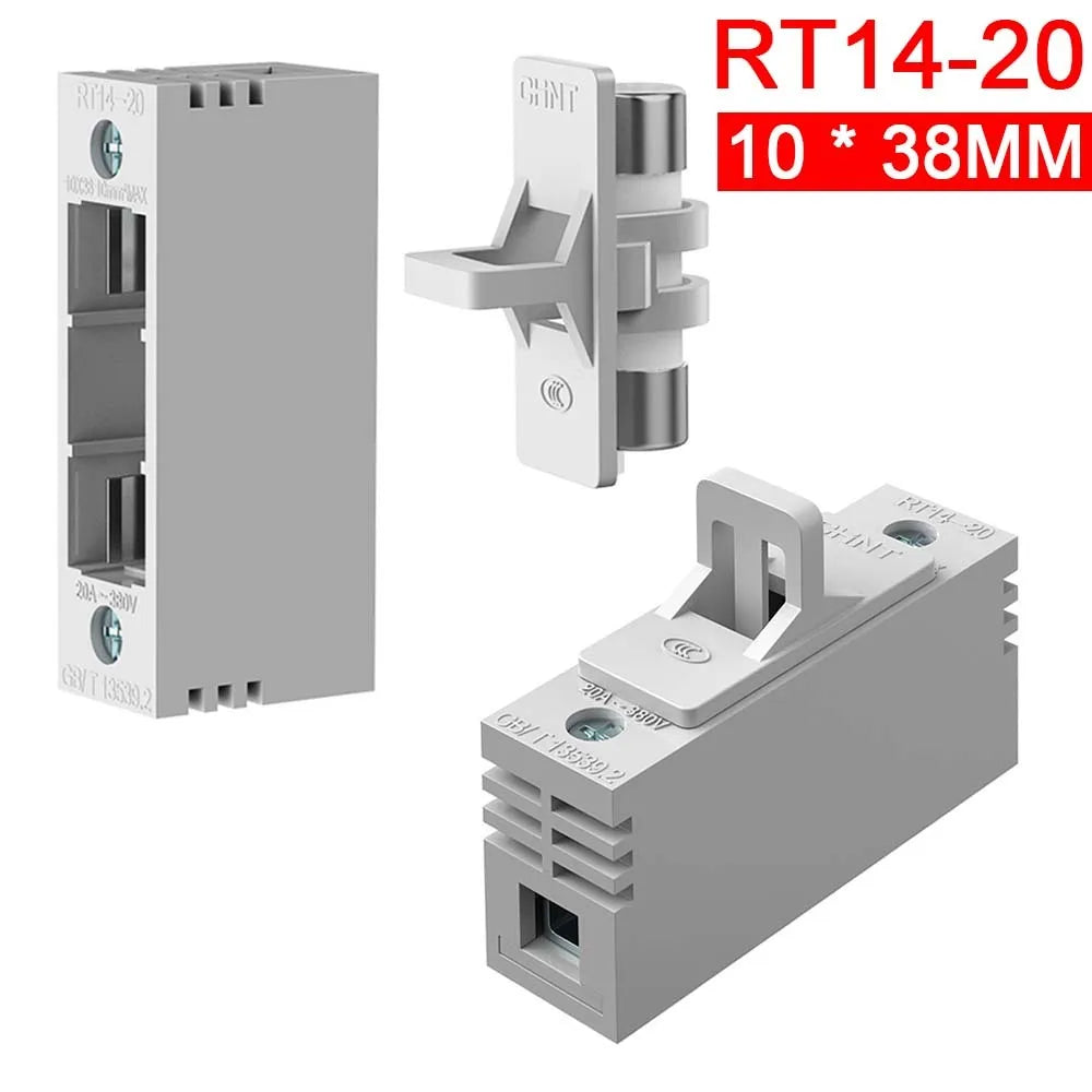 Fuse Base Socket RT14-20 Tube Type Ceramic 10*38MM Fuse Core 380V 2A 4A 6A 10A 16A 20A 25A Insurance Tube Socket Fuse Holder