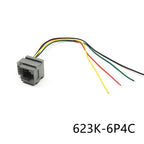 5/10PCS RJ11 RJ12 RJ45 Telephone Female Socket Connector With Wire 4P4C 6P6C 8P8C Female Jack Connector 616E 623K 616M 641D