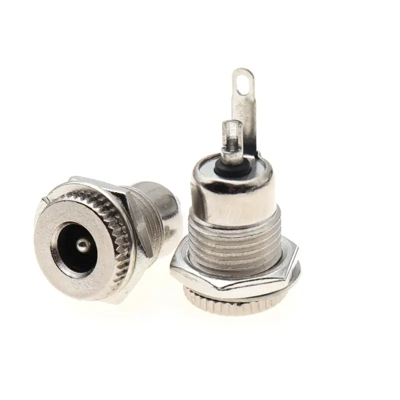 2pcs/5pcs DC099 5.5 mm x 2.1mm DC Power Jack Socket Female Panel Mount Connector Metal DC-099 Open Hole 11MM 5.5*2.1 5.5*2.5