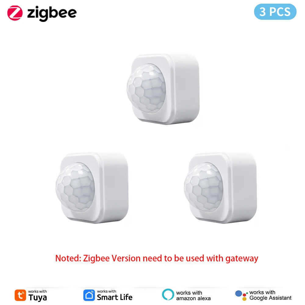 1- 10PCS Tuya Zigbee PIR Motion Sensor Detector Security Smart Life Tuya Zigbee Movement PIR Detector Needs Zigbee Gateway/Hub