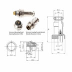 GX16 3 4 5 6 7 8 Pin Connector Cable Pure Copper Gold-plating 16MF GX16F Pin AB Reversed Aviation Plug Socket with Wire 0.3-3M