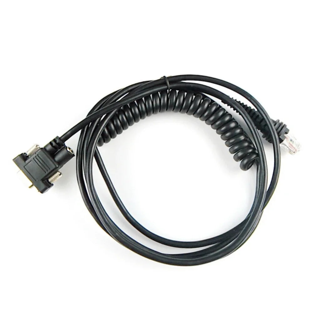 2pcs BarCode Scanner RS232 Cable Coiled Spiral 5M(17feet) For HHP 1900g,1300g,1400g,1200g,1250g, DB9 Serial RS232 Interface
