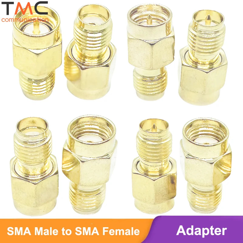 Copper Connector SMA to SMA RP-SMA Male to Female Plug Jack RF Adapter Straight WiFi Antenna Coaxial Cable Extension Converter