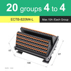 ENMG ECTB Terminal Block 10A 24-Point 42-Point 48-Point 84-Point PLC Signal Transfer Junction Rail Mount Power Distribution Box.