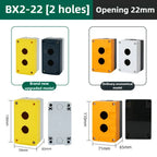 1/2/3/4/5 Hole Button Switch Control Box Button Emergency Stop Dustproof Waterproof IP65 Button Thickened Yellow Gray