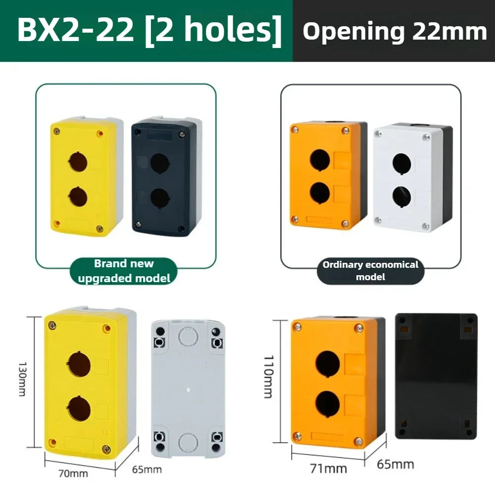 1/2/3/4/5 Hole Button Switch Control Box Button Emergency Stop Dustproof Waterproof IP65 Button Thickened Yellow Gray
