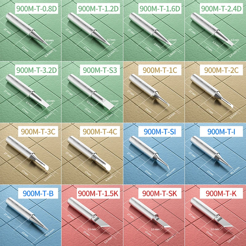 900M Soldering Iron Tip Compatibility 936 937 907 Soldering Station 900M-T-I/S4/K/S3/B/2.4D/3C/3.2D DIY Soldering Iron Tools