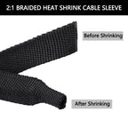 1~50m Braided Cable Sleeve Diameter 4~30mm PET Heat Shrink Tube Insulation Flam Retardant Shrinkable Wire Wrap Sheath Organizer
