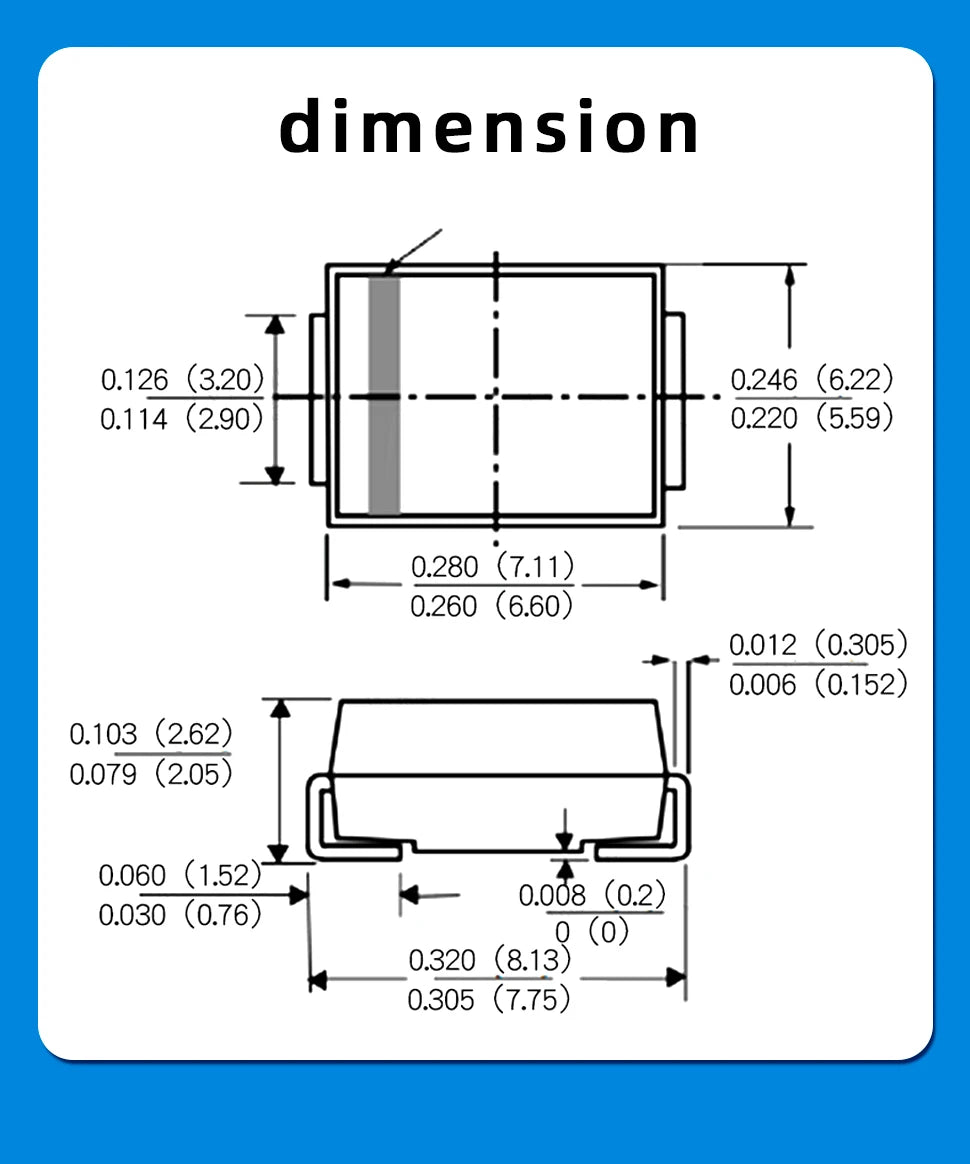 20PCS M1 M2 M4 M7 S4 SMA 1A 1N4001 4002 4004 4007 SS12 SS310 RS1M RS2M ES1D ES1J US1M SMD Schottky Rectifier Diode DO-214AC
