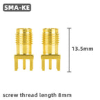 5Pcs SMA Female Jack Male Plug 1.6mm Adapter Solder Edge PCB Straight Angle Mount RF Copper Connector Plug Socket