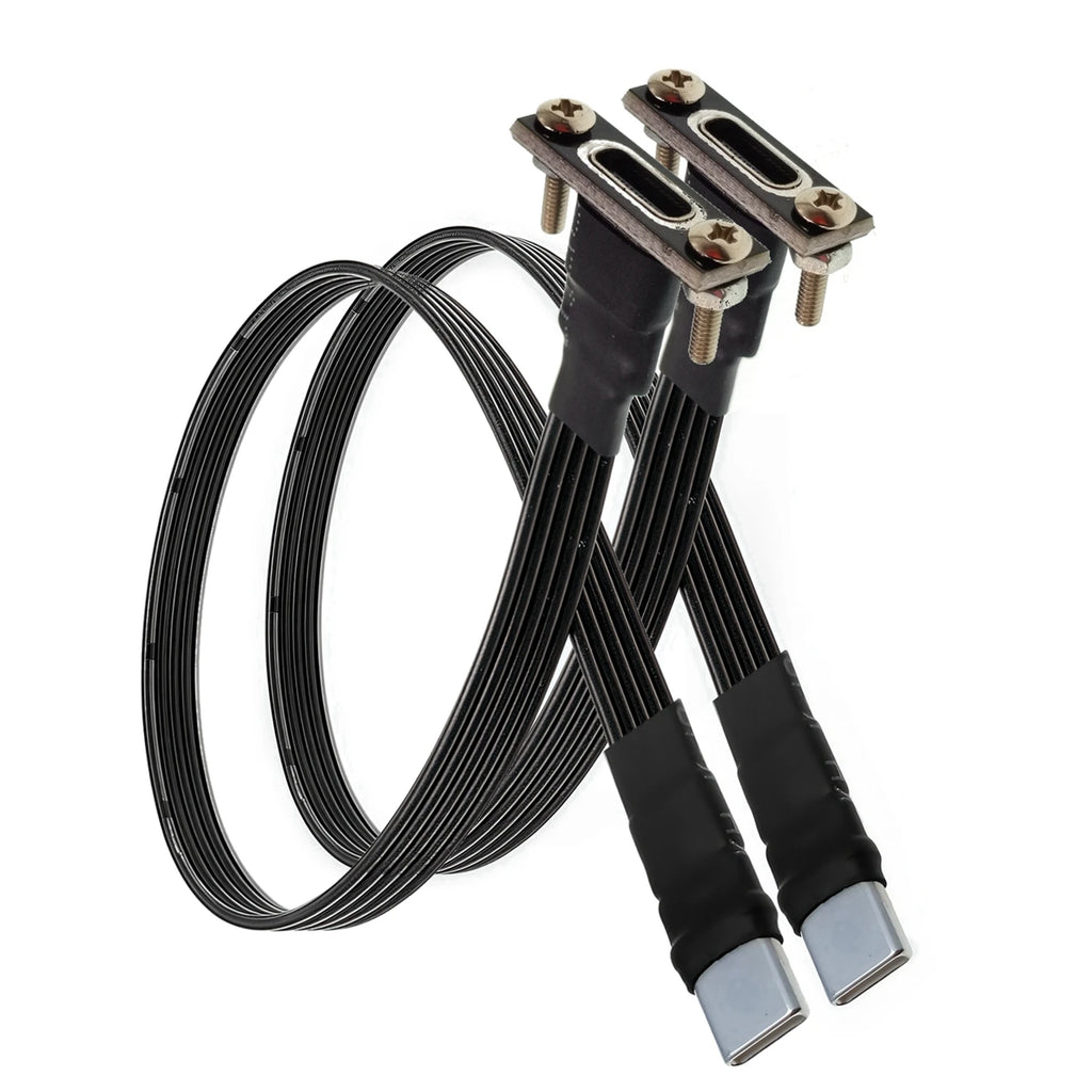 5CM 10CM 30CM USB 2.0 Type-C Flat Cable Extension FPC Cable USB 2.0 USB-C 90° Up/Down Angled Plug 5CM-1M