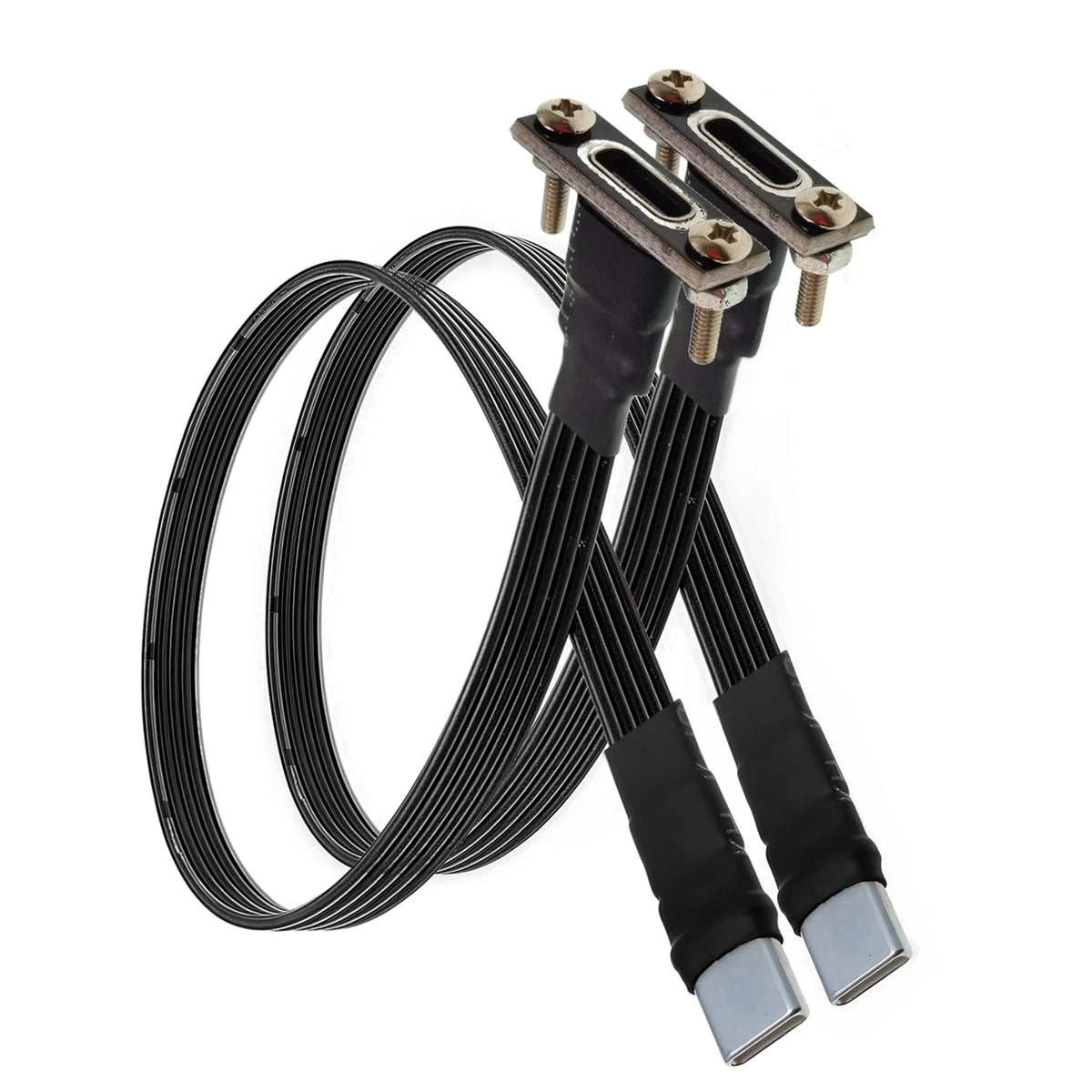 5CM 10CM 30CM USB 2.0 Type-C Flat Cable Extension FPC Cable USB 2.0 USB-C 90° Up/Down Angled Plug 5CM-1M