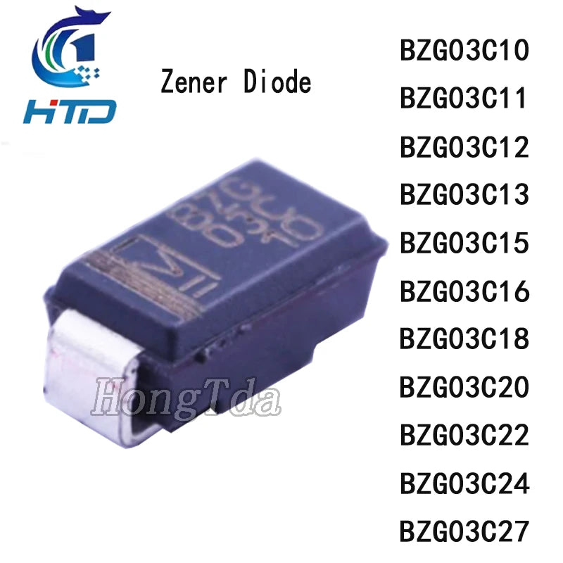 50PCS 3W Zener diode  BZG03C10 BZG03C11 BZG03C12 BZG03C13 BZG03C15 BZG03C16 BZG03C18 BZG03C20 BZG03C22 BZG03C24 BZG03C27 SMA