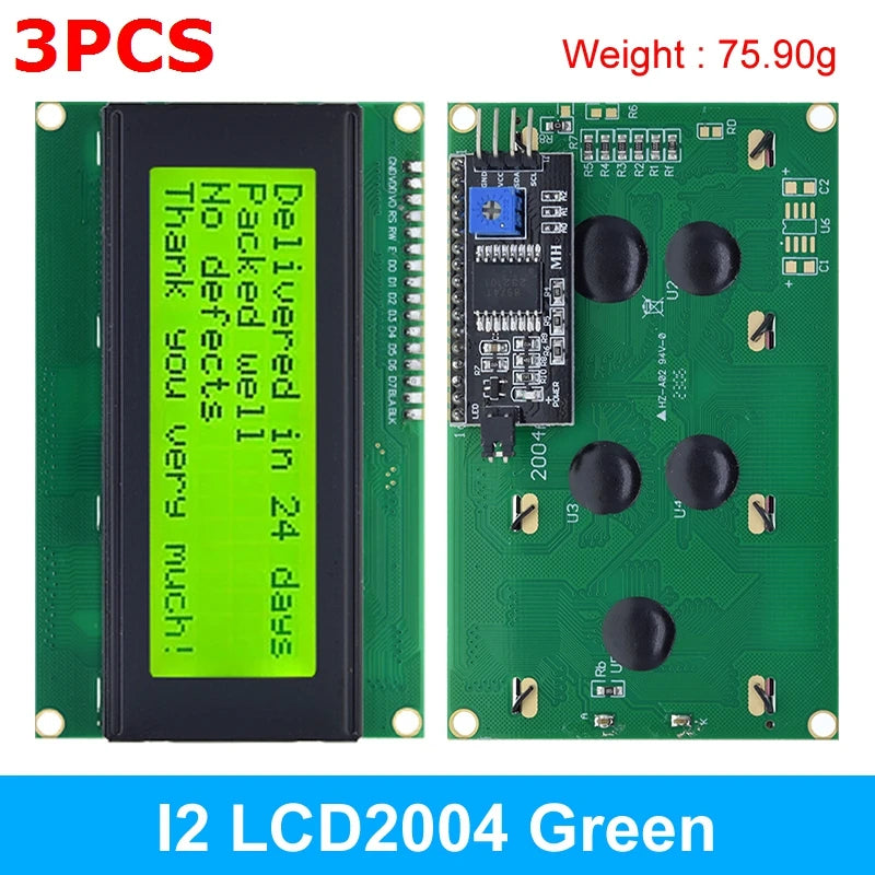 TZT LCD2004+I2C 2004 20x4 2004A Blue/Green screen HD44780 Character LCD /w IIC/I2C Serial Interface Adapter Module For Arduino
