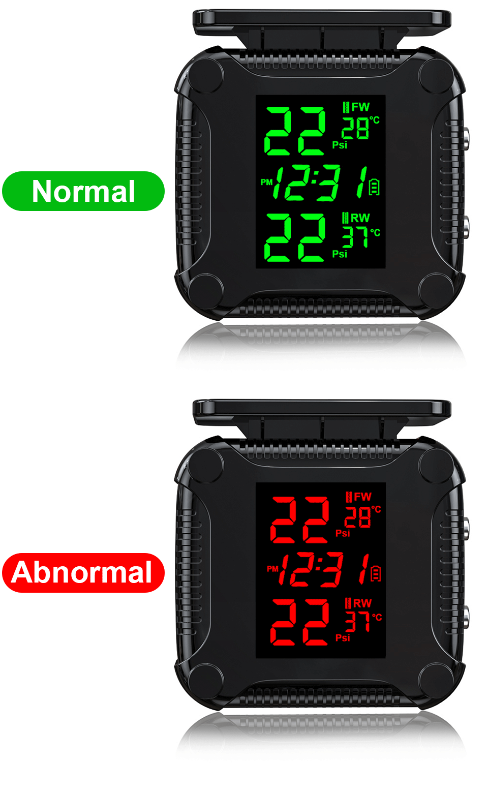Extractme Tire Pressure Monitoring System Colorful Display Wireless TPMS Motorcycle Solar Charge Tyre Temperature Alarm Sensor