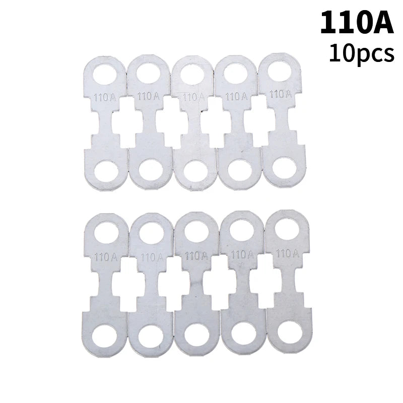 New 10Pcs 30A-150A 32VDC Small Fuse Sheet Automotive Car Flat Zinc Sheet For Car Fuse Round Hole Insert Fuse Auto Parts