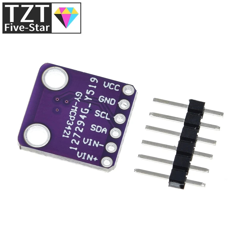 TZT 1/3PCS MCP3421 I2C Delta-sigma Evaluation Module Board For PICkit Serial Analyzer Module GY-MCP3421