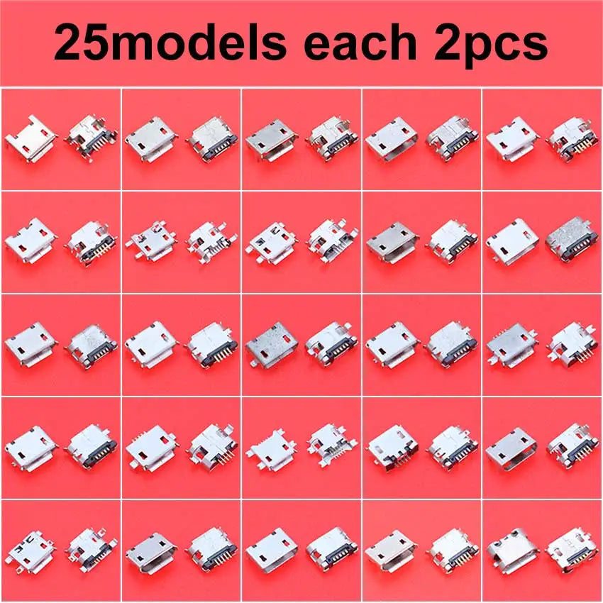 Cltgxdd 50ps/lot Micro USB Jack 5Pin Female Socket Connector SMD DIP V8 Port Charging Data Power Plug