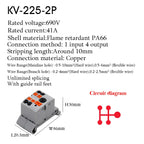 1PC 225 Series Terminal Block One In Multiple Out Wire Electrical Connectors Plug-in Spliceable Splitter Guide Rail Junction Box
