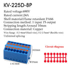Wire Electrical Cable Connectors PTFIX 2.5mm² Terminal Block Plug-in Splitter Spliceable DIN-Rail Junction Box Connection Tools