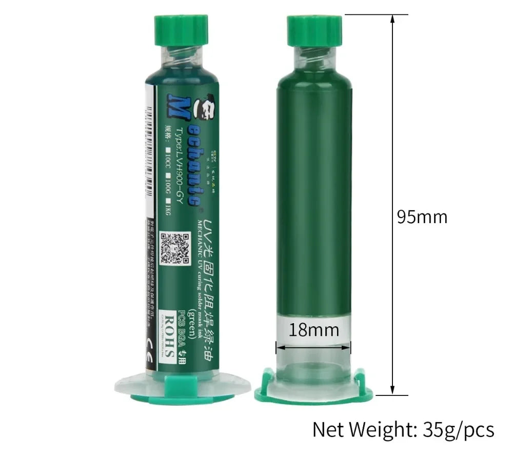 MECHANIC 6 Colors 10ml UV Curing Solder Mask Ink for PCB BGA Circuit Board Insulating Protect Soldering Paste Flux Oil Mechanic