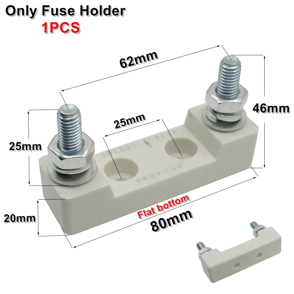 1Set Ceramics ANL Bolt-down Fuse Holder With 30A 50A 60A 80A 100A 150A 200A 300A 400A 500A 600A Fuse For Car Audio Power System