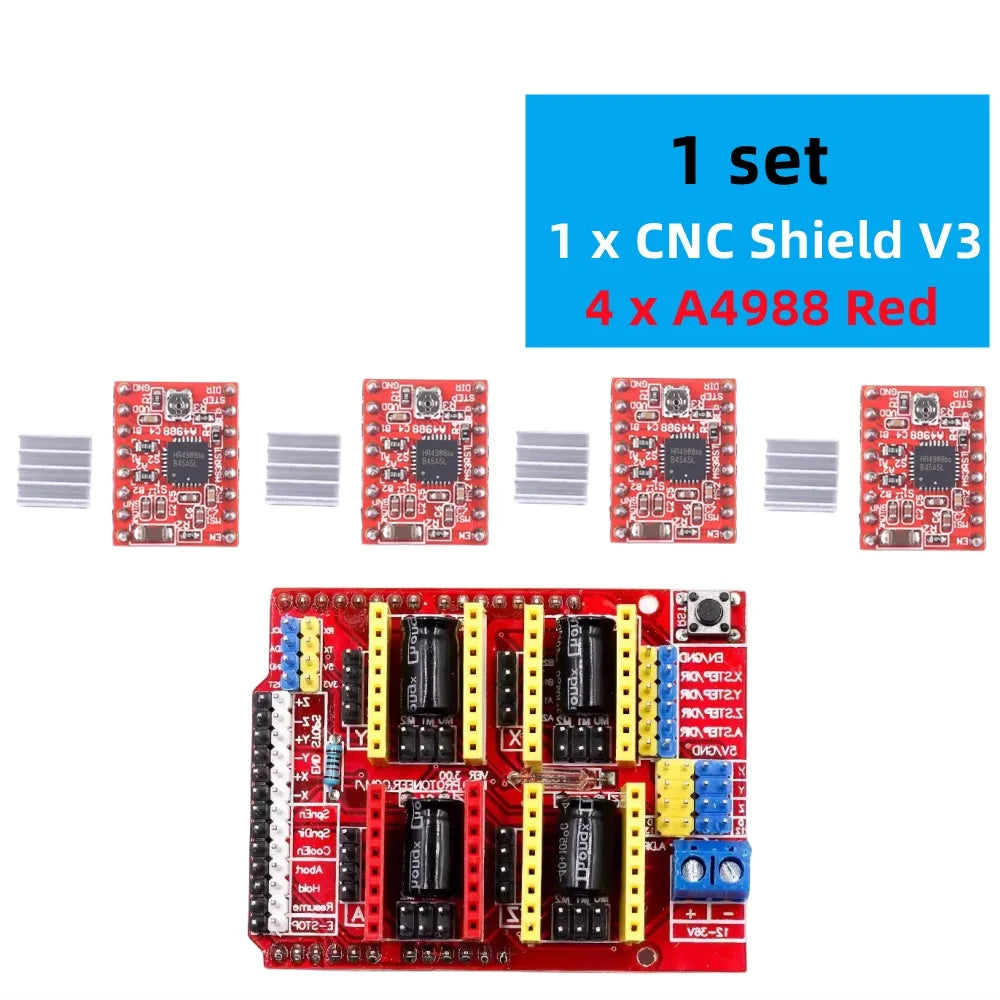 New CNC Shield V4 shield v3 Engraving Machine / 3D Printer / A4988 Driver Expansion Board for arduino Diy Kit