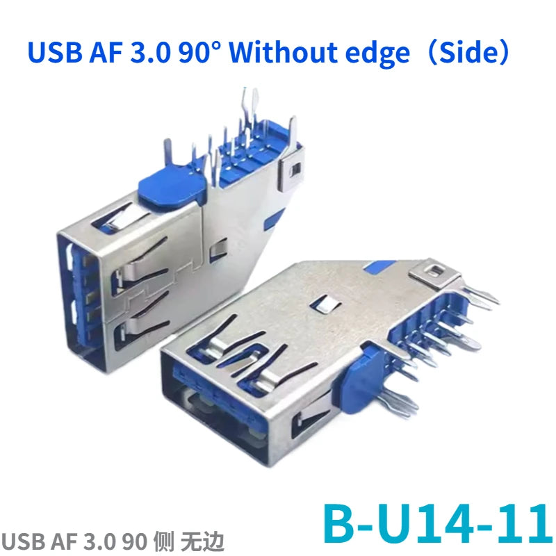 5PCS  USB Connector 3.0 A-type Female Socket AF Type 90 Degree Side Plug 180 Degree USB 3.0 B-port Printer Data