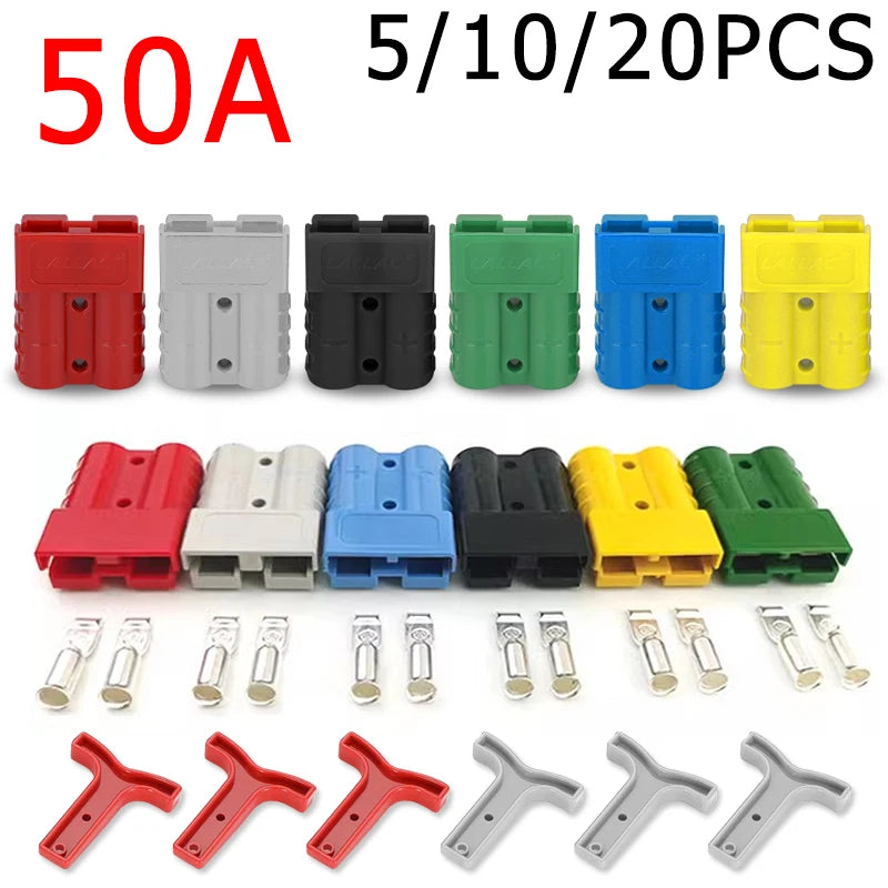 5/10PCS 50A Plug Quick Plug Battery Charging Connector Power Motorcycle Solar Caravan Socket Adapter Accessories