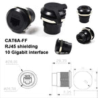 1Pcs Metal Round Socket Module D Type RJ45 Straight Through Network USB2.0 USB3.0 Connector Panel Mounting HDMI CAT6