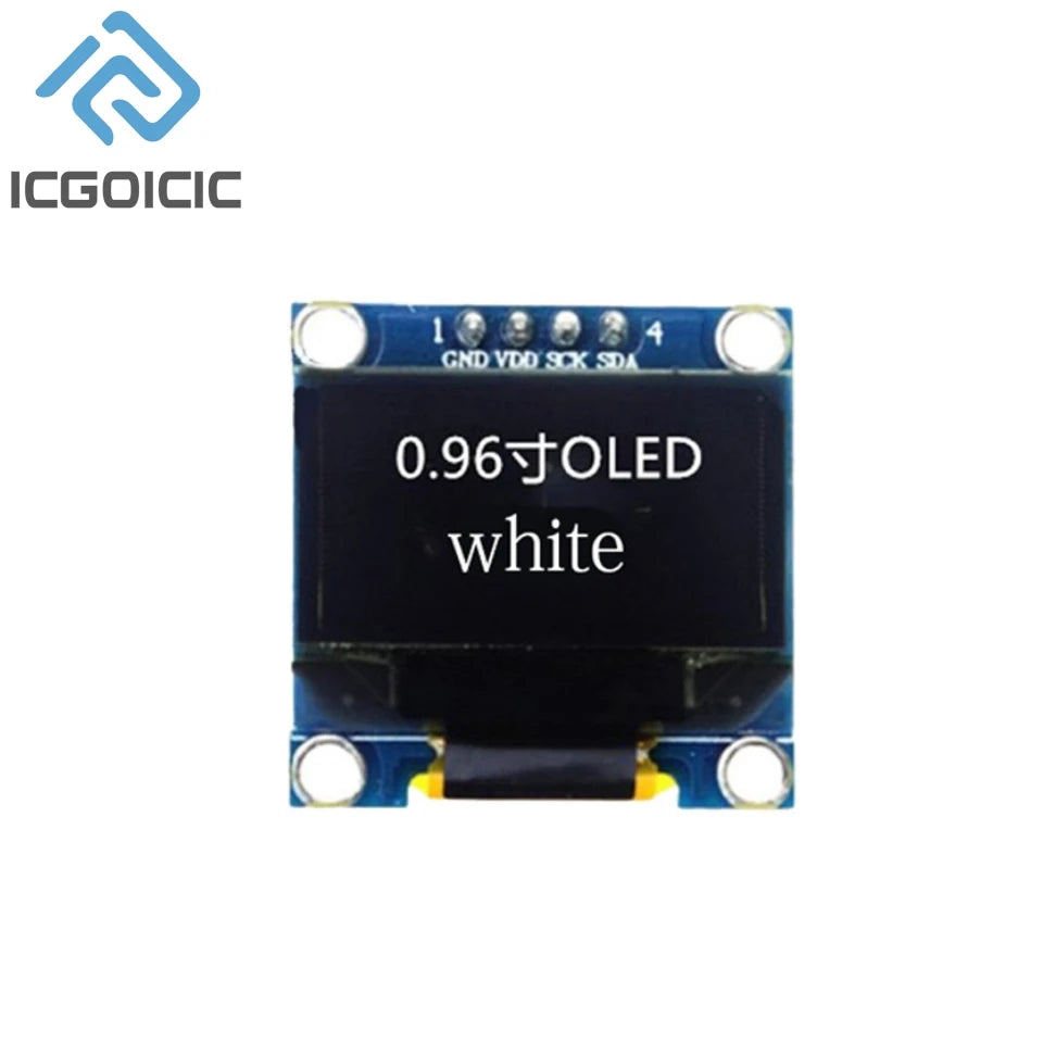 0.96 Inch OLED Display Module  128x64 Pixel I2C SSD1306 Luminous OLED Screen Board Compatible With Arduino Raspberry Pi ESP32