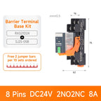 ENMG RXG Slim Power Relay 12A 24VDC/220VAC Coil, DIN Rail Mount Industrial Relay for PLC Control System